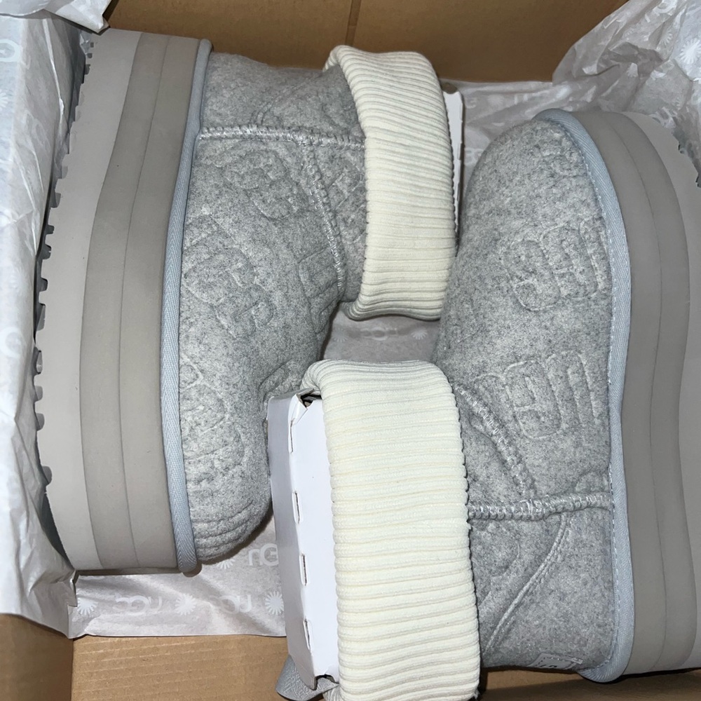 UGG Gray Mini Platform Boots